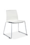 Barre White Stackable and ganging chair, Polypropylene shell, Silver powder coated solid wire metal frame