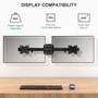Dual Monitor Wall Mount, Single to Double Bracket Adapter, Horizontal Assembly Arm for 2 Screen up to 27 inch (MOS012ARM)