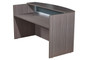 Boss Reception Desk, Driftwood with Frosted Glass (N369G-DW)