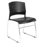 Boss Black Stack Chair With Chrome Frame 4 Pcs Pack (B1400-BK-4)