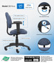 Boss Blue  Deluxe Posture Chair W/ Adjustable Arms (B316-BE)