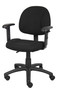 Boss Black  Deluxe Posture Chair W/ Adjustable Arms (B316-BK)
