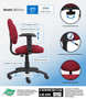 Boss Burgundy  Deluxe Posture Chair W/ Adjustable Arms (B316-BY)