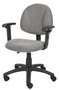 Boss Grey  Deluxe Posture Chair W/ Adjustable Arms (B316-GY)