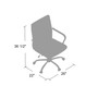 Boss Retro Task Chair with Chrome Fixed Arms (B436C-CP)