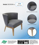 Boss Ava guest, accent or dining chair - Slate Grey (B529DW-SG)