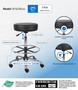 Boss Antimicrobial Vinyl Medical/Drafting Stool (B16240-BK)