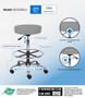 Boss Antimicrobial Vinyl Medical/Drafting Stool (B16240-GY)