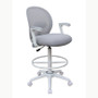 Boss Grey Mesh, Flip Arm, Stool, White Frame (B1676WT-GY)