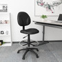 Boss Black Fabric Drafting Stools W/Footring (B1690-BK)