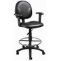 Boss Black Antimicrobial Drafting Stools W/Adj Arms & Footring (B1691-CS)