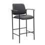 Boss Square Back Diamond Stool W/Arm In Black Caressoft (B169503-CS)