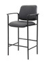 Boss Square Back Diamond Stool W/Arm In Black Caressoft (B169503-CS)
