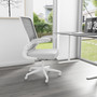 Boss Grey Mesh, Flip Arm, Task Chair, White Frame (B6366WT-GY)
