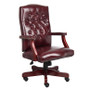 Boss Classic Executive Oxblood Vinyl Chair With Mahogany Finish Frame (B905-BY)