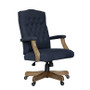 BOSS Executive Navy Commercial Grade Linen Chair With Driftwood Finish Frame (B905DW-NV)