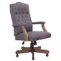 BOSS Executive Slate Grey Commercial Grade Linen Chair With Driftwood Finish Frame (B905DW-SG)