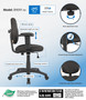 Boss Diamond Task Chair In Black W/ Adjustable Arms (B9091-BK)