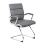 Boss Executive CaressoftPlus Chair with Metal Chrome Finish - Guest Chair (B9479-GY)