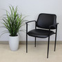 Boss Square Back  Diamond Stacking Chair W/Arm In Black Caressoft (B9503-CS)