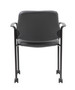 Boss Square Back  Diamond Stacking Chair W/Arm In Black Caressoft (B9503R-CS)