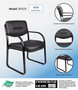 Boss Leather Sled Base Side Chair, Black (B9529)