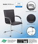 Boss Chrome Frame, Black Vinyl Side Chair, 2 pack (B9536-BK-2)