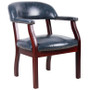 Boss Captain's guest, accent or dining chair in Blue Vinyl (B9540-BE)