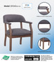 Boss Modern Captain's guest, accent or dining chair in Slate Grade Commercial Grade Linen (B9540DW-SG)