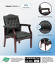 Boss Traditional Black Caressoft guest, accent or dining chair W/ Mahogany Finish (B959-BK)
