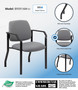 Boss Antimicrobial Guest Chair, 300 lb. weight capacity (B9591AM-GY)