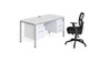 Simple System Double Desk With (1) Pedestal – 60″ × 24″ – White (SGSD003-101-WT)