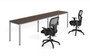 Simple System Double Desk With Return – 60″ × 24″ – Driftwood (SGSD005-101)