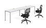 Simple System Double Desk With Return – 66″ × 24″ – White (SGSD005-102-WT)