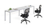 Simple System Double Desk With Return – 66″ × 24″ – White (SGSD005-102-WT)
