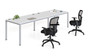 Simple System Double Desk With Return – 66″ × 30″ – White (SGSD005-202-WT)