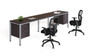 Simple System Double Desk With Return And (1) Pedestal – 60″ × 24″ – Driftwood (SGSD006-101)
