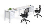 Simple System Double Desk With Return And (1) Pedestal – 60″ × 24″ – White (SGSD006-101-WT)