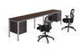 Simple System Double Desk With Return And (1) Pedestal – 48″ × 24″ – Driftwood (SGSD006-110)