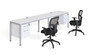 Simple System Double Desk With Return And (1) Pedestal – 48″ × 24″ – White (SGSD006-110-WT)