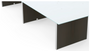 3 Legs and Hardware for Conference Table 120" & 138" - Espresso Compatible with Laminate and Glass Top (CD-13848CT-2-E-NEW)