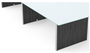 3 Legs and Hardware for Conference Table 120" & 138" - Grigio Compatible with Laminate and Glass Top (CD-13848CT-2-G-NEW)