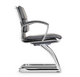 Livello Visitor Black Bonded Leather Chair, Chrome Base (2 Per Carton) (CD-307GB (2))