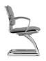Livello Visitor Grey Bonded Leather Chair, Chrome Base (2 Per Carton) (CD-307GG (2))