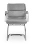 Livello Visitor Grey Bonded Leather Chair, Chrome Base (2 Per Carton) (CD-307GG (2))