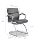 Livello Visitor Grey Bonded Leather Chair, Chrome Base (2 Per Carton) (CD-307GG (2))