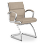 Livello Visitor Sand Bonded Leather Chair, Chrome Base (2 Per Carton) (CD-307GS (2))