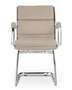 Livello Visitor Sand Bonded Leather Chair, Chrome Base (2 Per Carton) (CD-307GS (2))