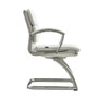 Livello Visitor White Bonded Leather Chair, Chrome Base (2 Per Carton) (CD-307GW (2))