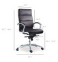 Livello High Back Executive Grey Bonded Leather Chair, Chrome Frame and Base (2 Per Carton) (CD-307HG (2))